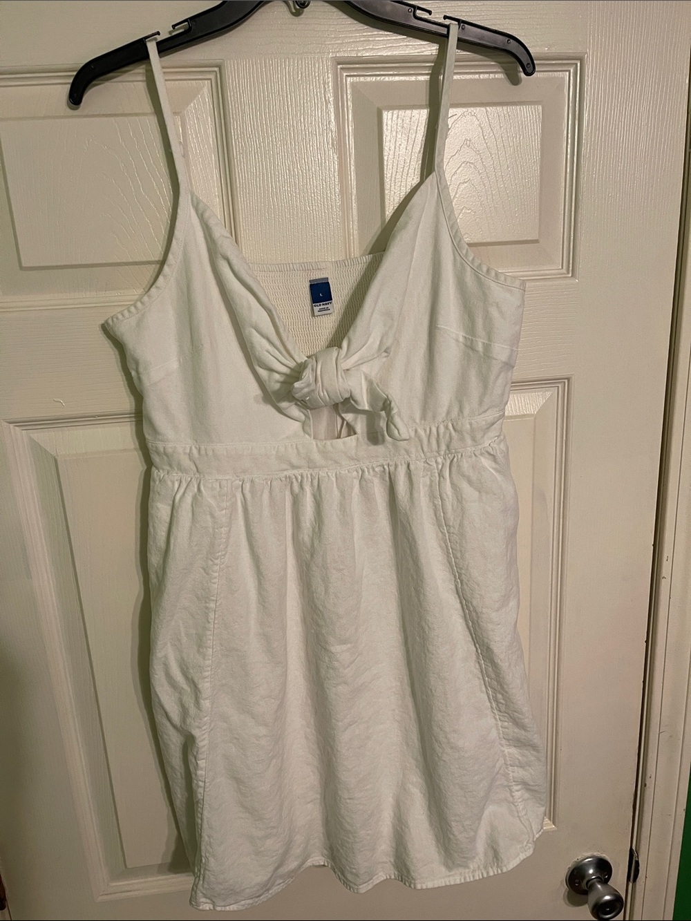 Old Navy White Tie-Front Spaghetti Strap Sundress